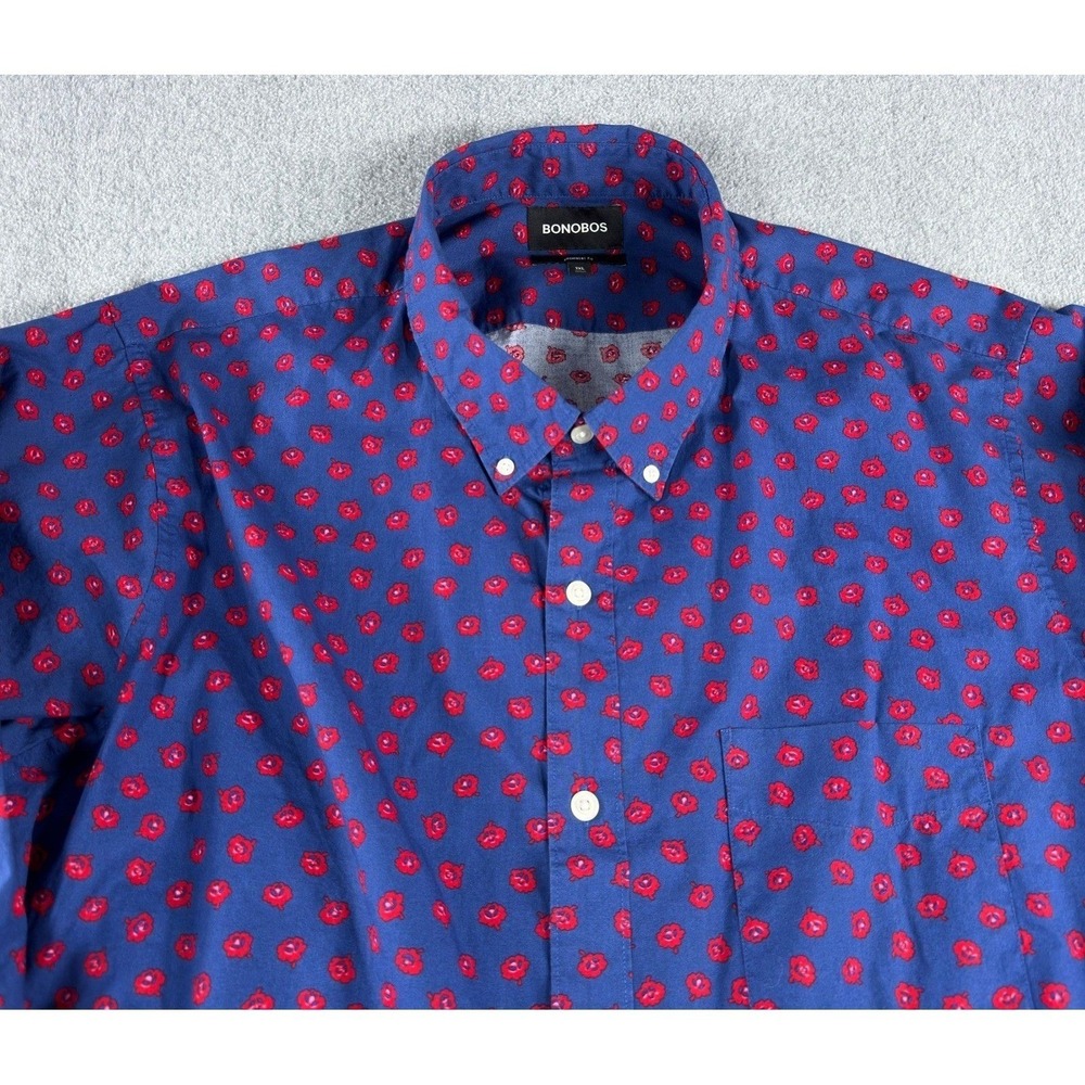 Bonobos Button Down Shirt Mens 3XL Prominent Fit Blue Floral Long Sleeve